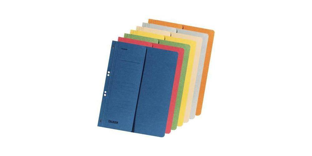 Falken Ösenhefter 80003825 DIN A4 kaufm. Heftung 250g Karton gelb