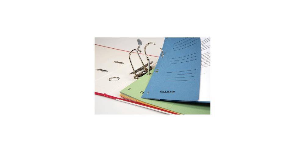Falken Ösenhefter 80003825 DIN A4 kaufm. Heftung 250g Karton gelb