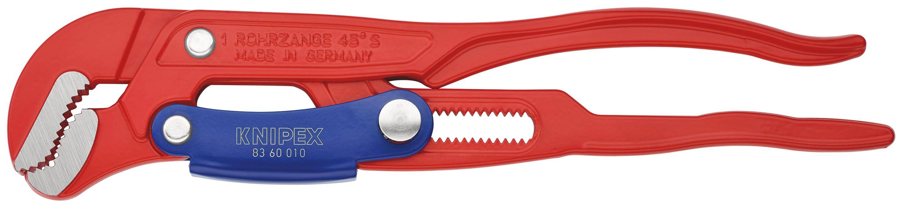 KNIPEX 83 60 010 Rohrzange S-Maul mit Schnelleinstellung rot
