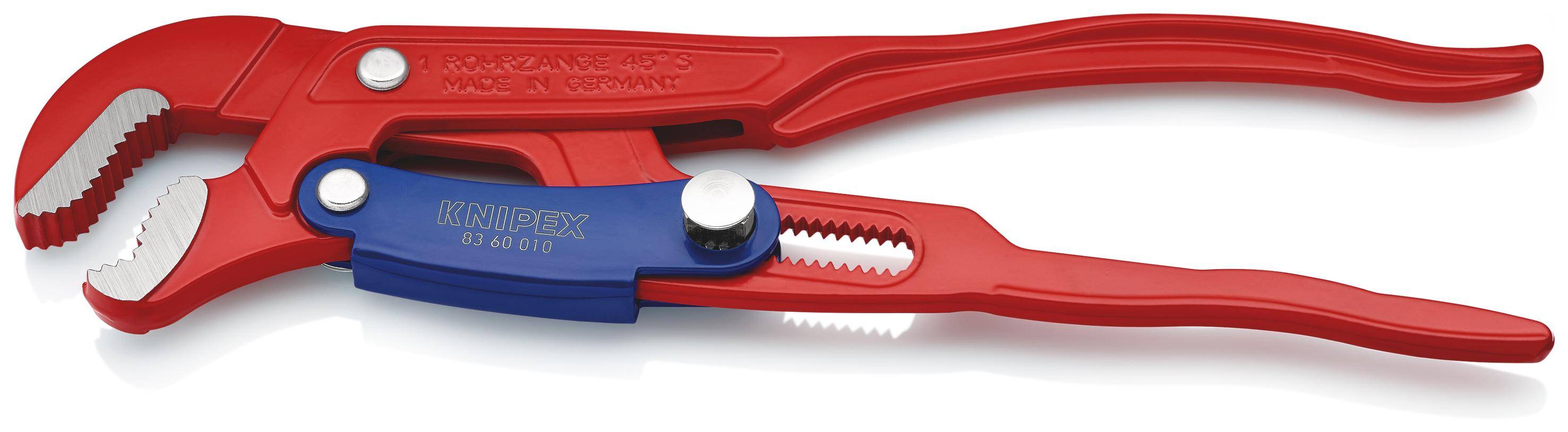 KNIPEX 83 60 010 Rohrzange S-Maul mit Schnelleinstellung rot