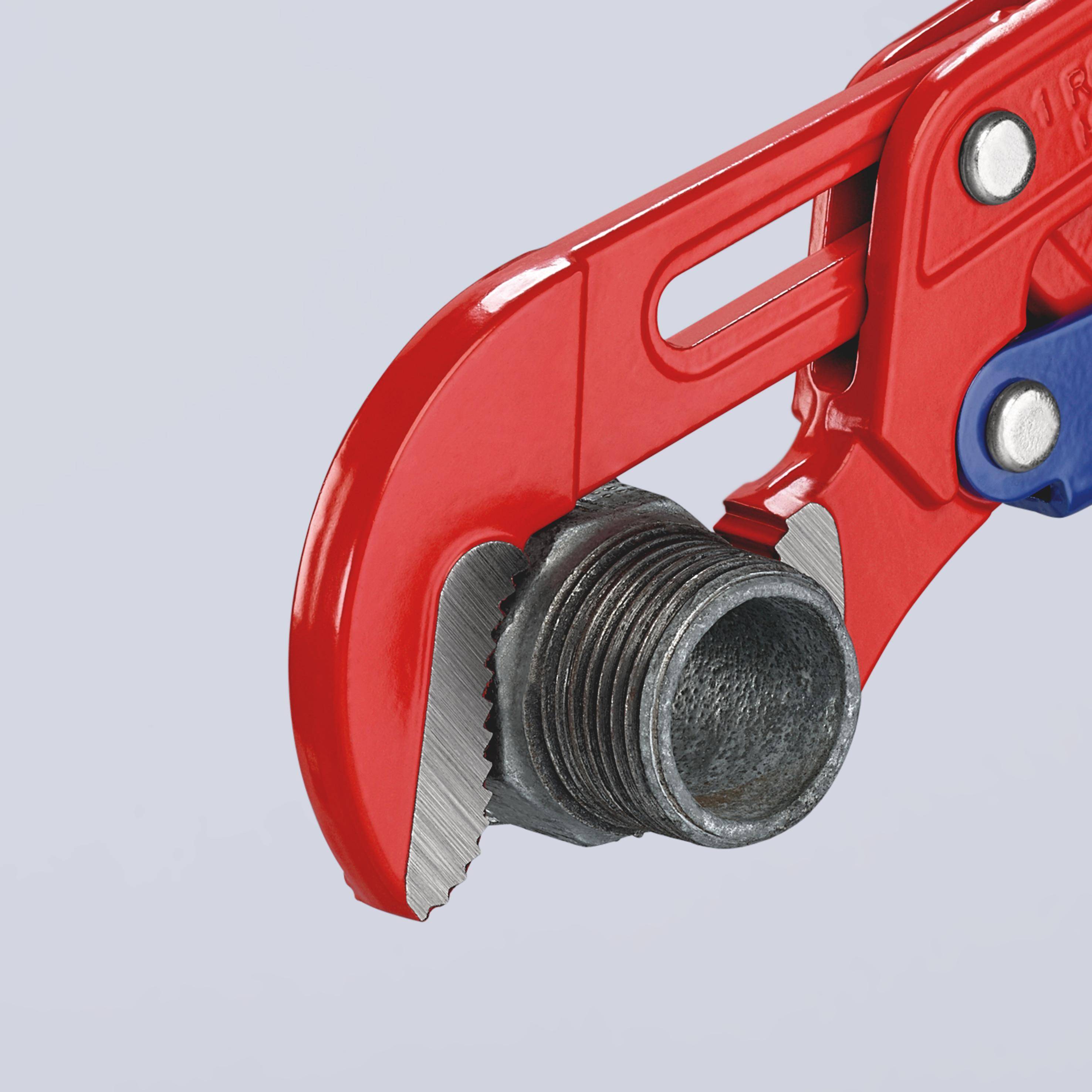 KNIPEX 83 60 010 Rohrzange S-Maul mit Schnelleinstellung rot