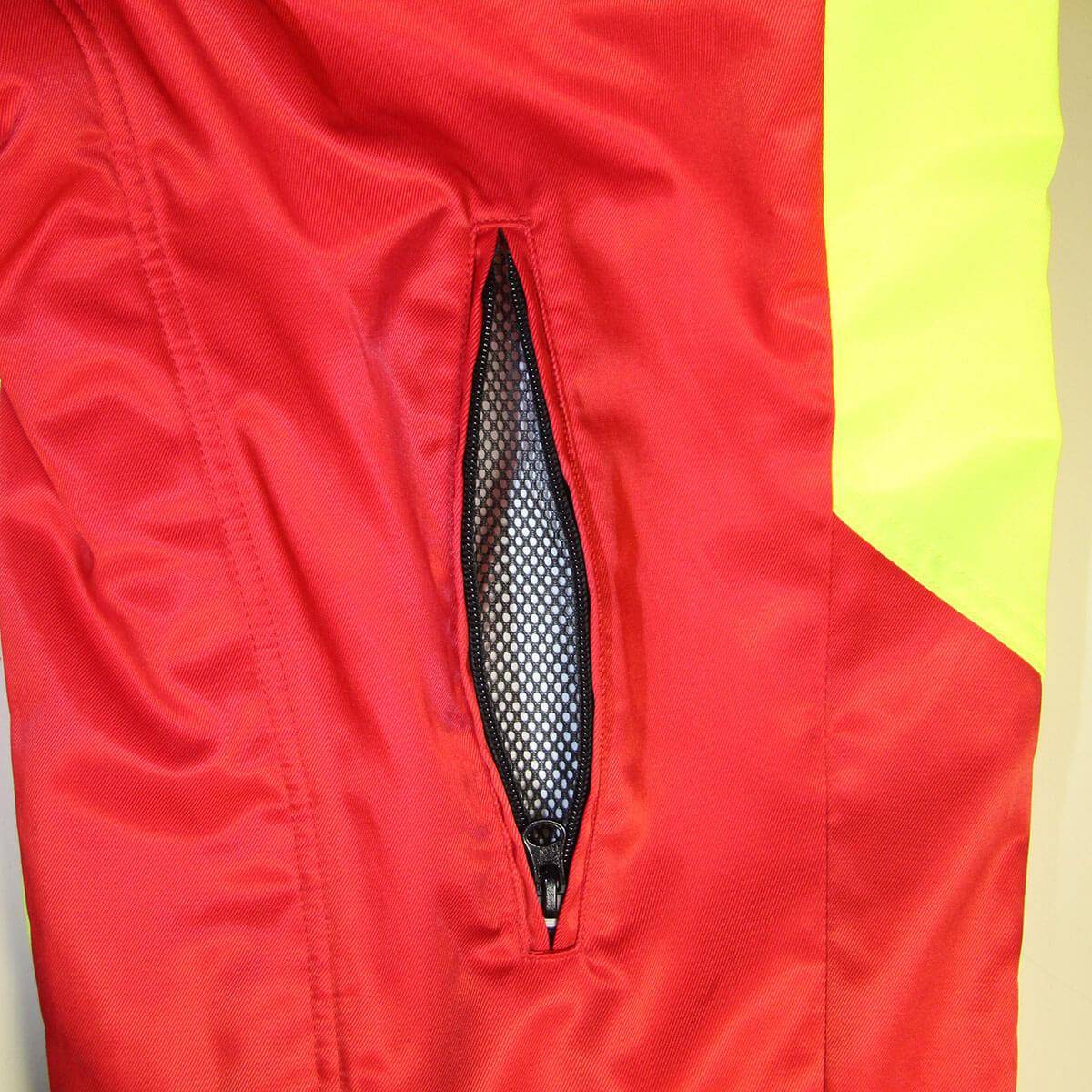 Forstschutzhose Komfort Gr.56 neongelb/rot