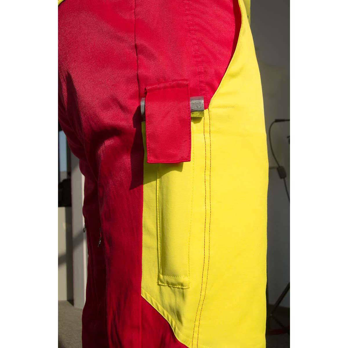 Forstschutzhose Komfort Gr.56 neongelb/rot