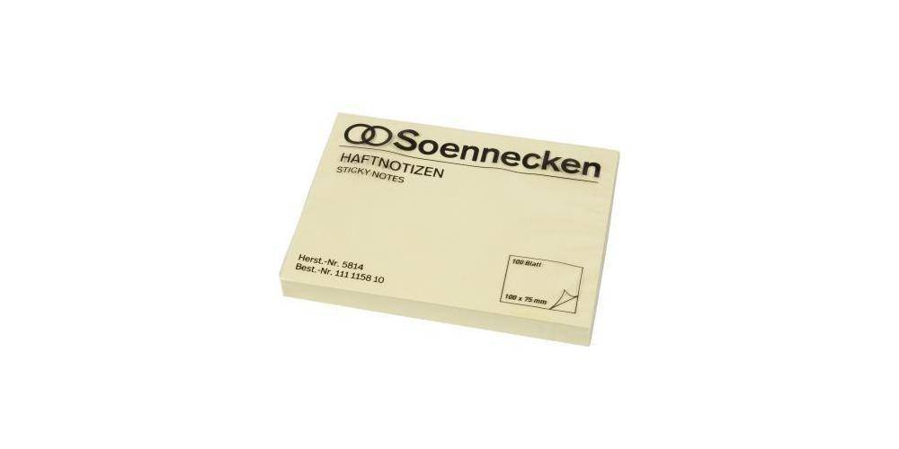 Soennecken Haftnotiz 100 x 75 mm (B x H) gelb 100 Bl.