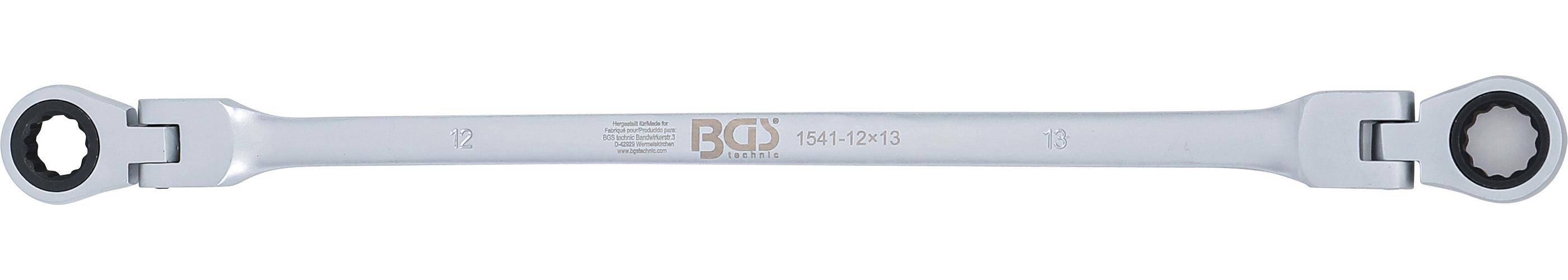 BGS technic Doppel-Ratschen-Gelenkschlüssel | SW 12 x 13 mm