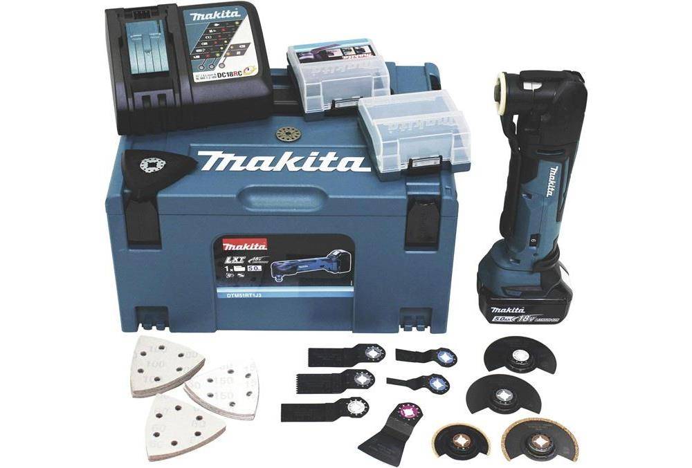 Makita DTM51RT1J3 DTM51RT1J3 Akku-Multifunktionswerkzeug 18 V 5 Ah Anzahl mitgelieferte Akkus 1