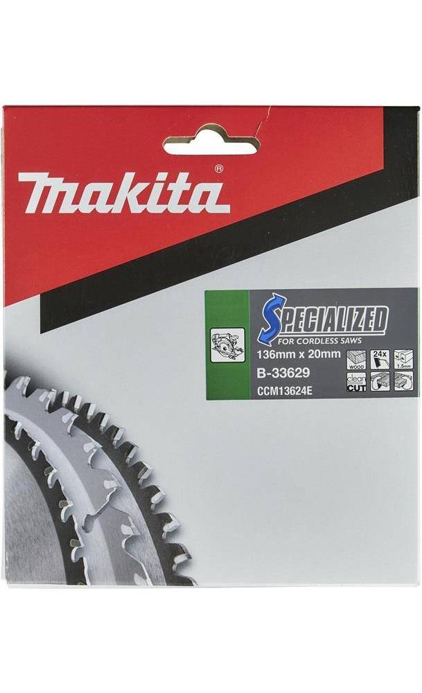 Makita SPECIALIZED B-33629 Hartmetall Kreissägeblatt 136 x 20 x 1 mm Zähneanzahl: 24 1 St.