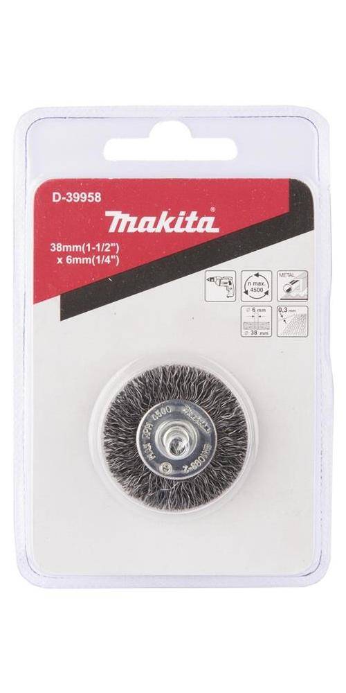 makita Rundbürste D-39958 D.38mm Stahldraht 0,3mm Schaft-D.6mm