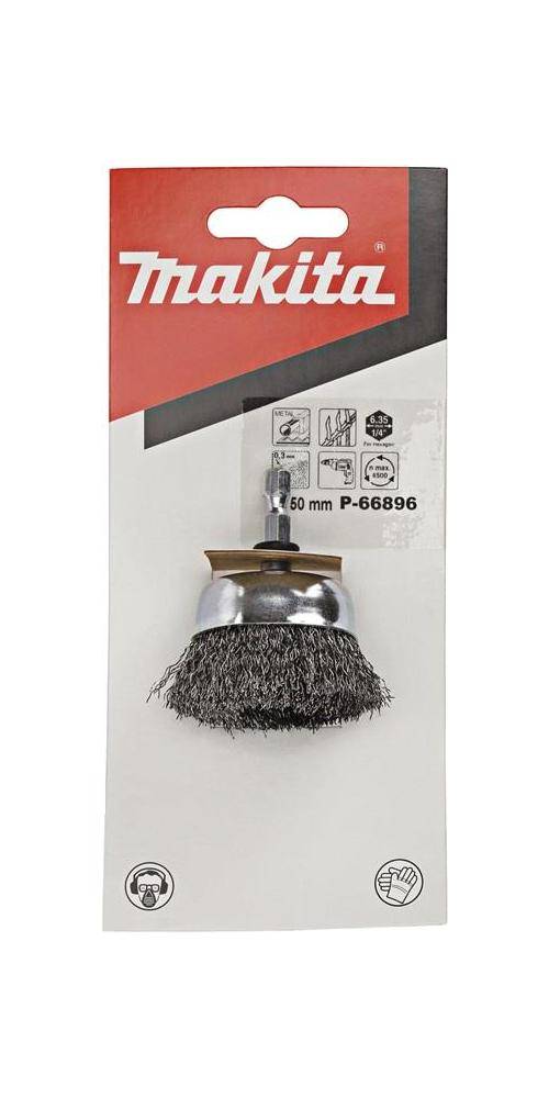 makita Topfbürste P-66896 D.50mm Stahldraht 0,3mm Schaft 1/4Zoll,