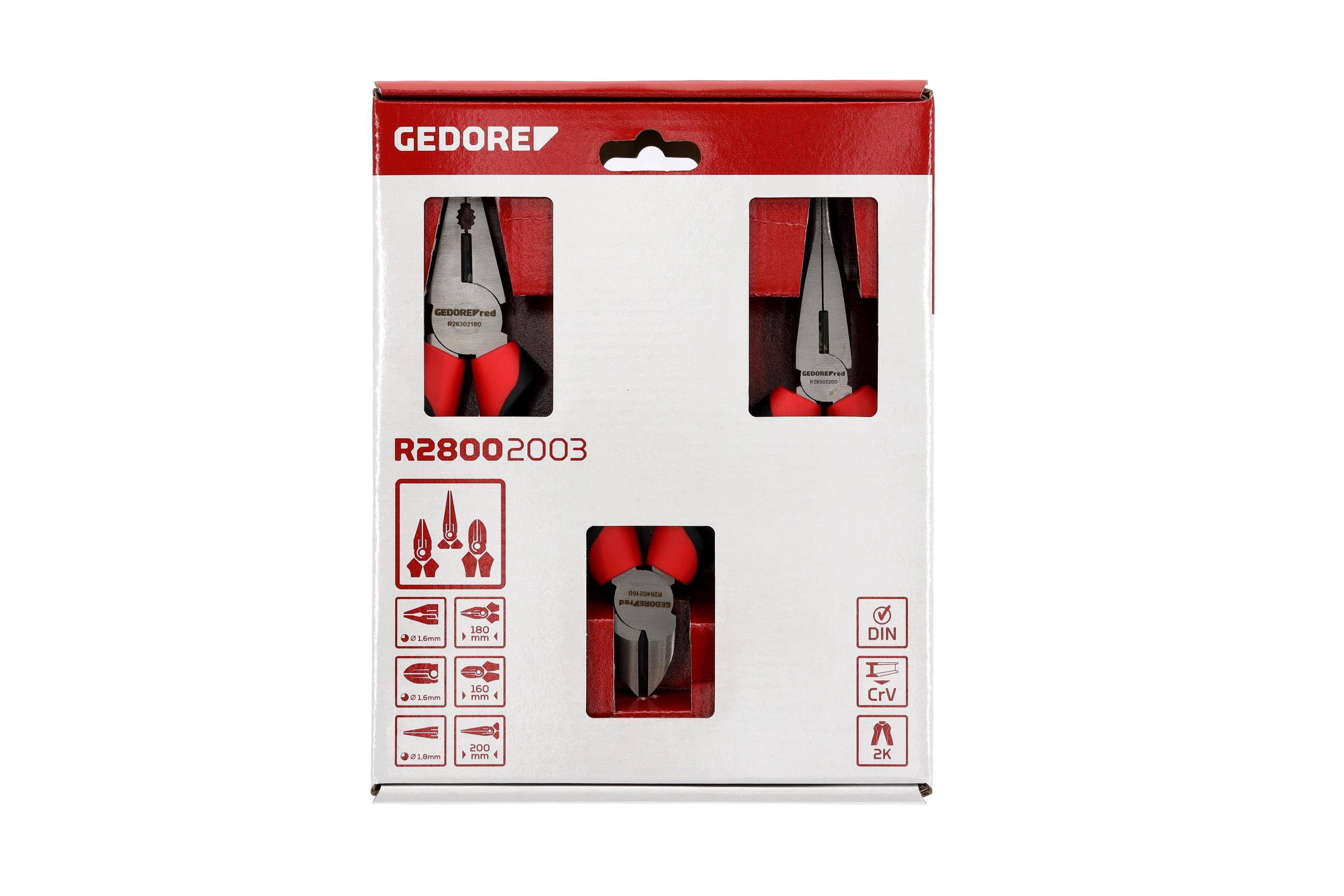 GEDORE Red R28002003 Zangensatz 2K-Griff 3-teilig