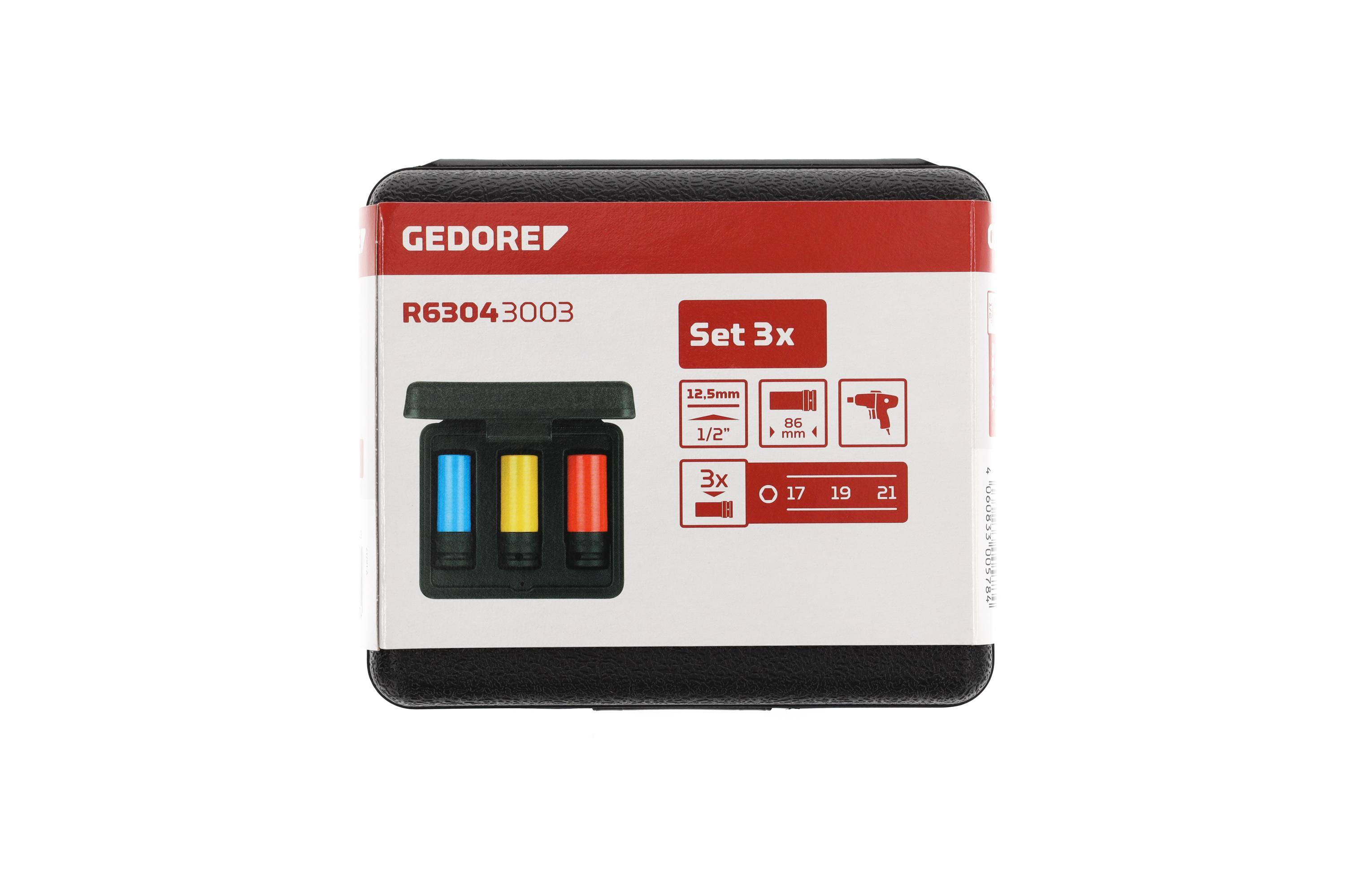 Gedore RED R63043003 Kraft-Steckschlüsseleinsatz-Set 3teilig 3300578
