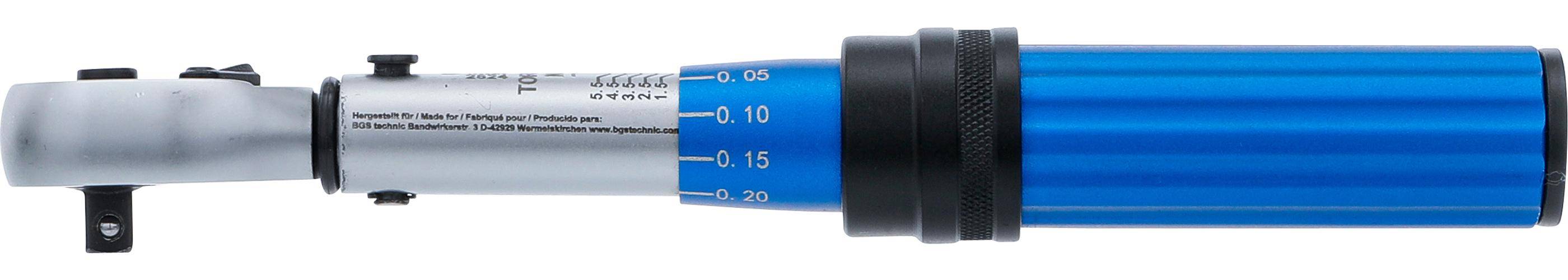 BGS technic Drehmomentschlüssel | Abtrieb Außenvierkant 6,3 mm (1/4")