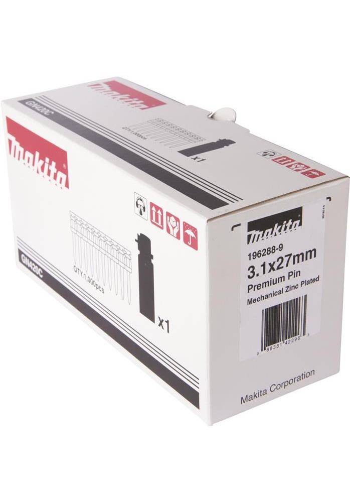 Makita Betonnägel 3,1 x 27 mm, 1.000 Stk. mit Gaskartusche Beton • 3,1 x 27 mm • 1.000 Stk.