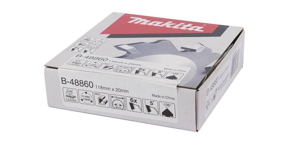makita Nutfräser B-48860 D.118mm Zahnwinkel 135Grad 6 Zähne Bohrung