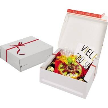 ColomPac® Geschenkbox Exclusiv CP068.92/02 rote Schleife weiß