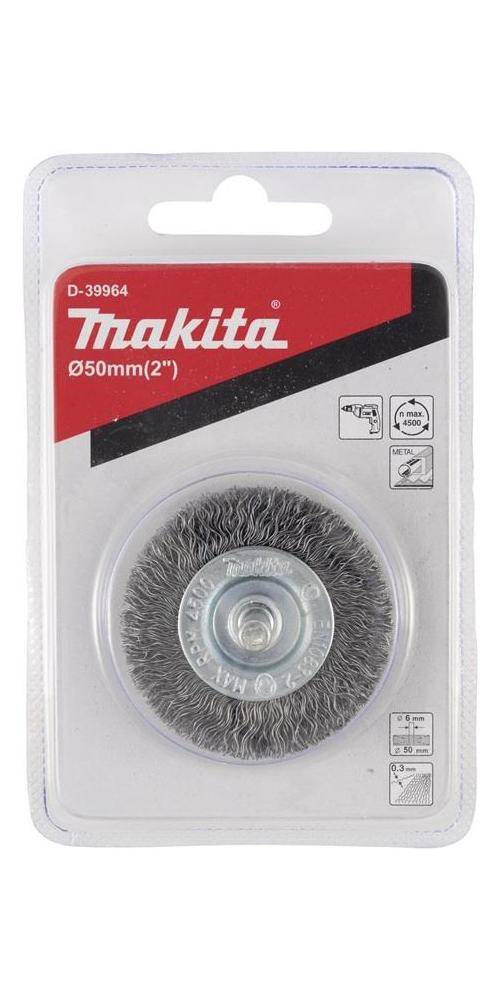 makita Rundbürste D-39964 D.50mm Stahldraht 0,3mm Schaft-D.6mm