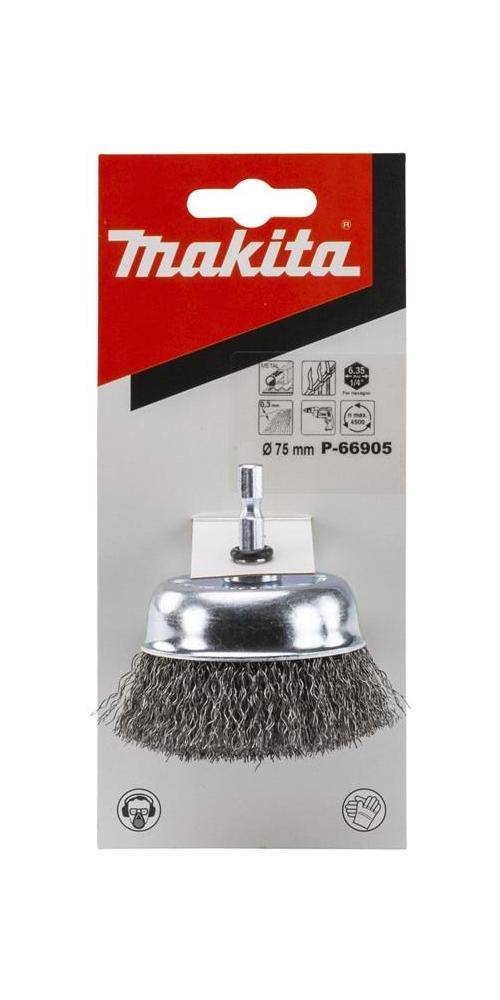 makita Topfbürste P-66905 D.75mm Stahldraht 0,3mm Schaft 1/4Zoll,