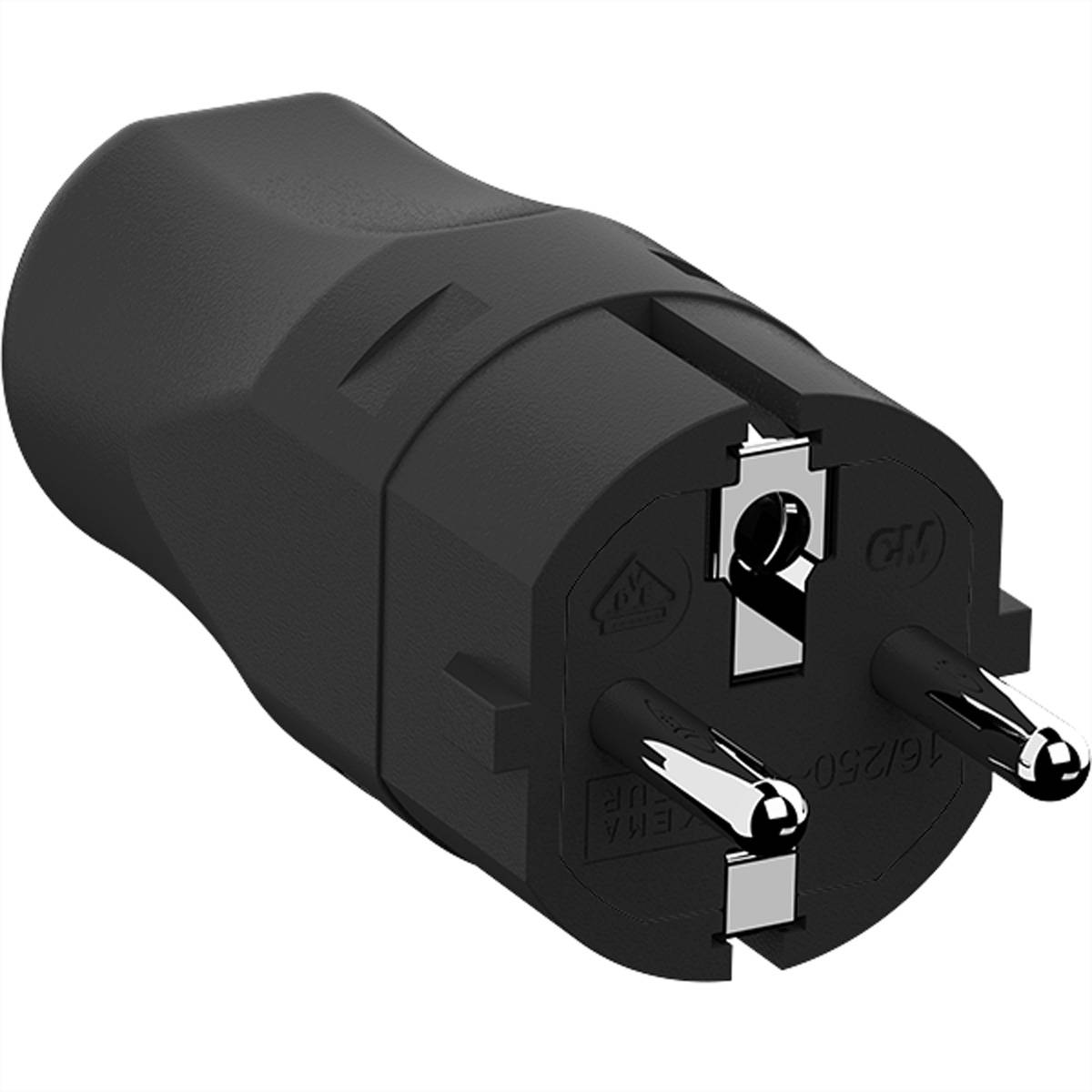 Bachmann 960.101 Schutzkontaktstecker Polypropylen 250 V Schwarz IP20