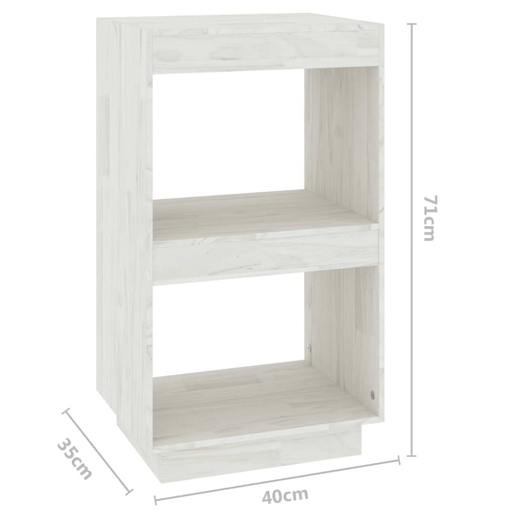 vidaXL Bücherregal Weiß 40x35x71 cm Massivholz Kiefer