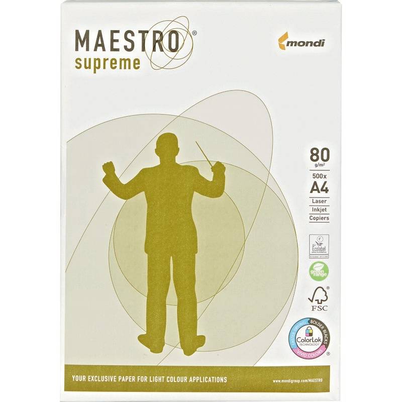 MONDI - Maestro Kopierpapier 9407A80S DIN A4 80g hf ws 500 Bl./Pack. - Normal/Kopierpapier - Normal/Kopierpapier - 80 g/