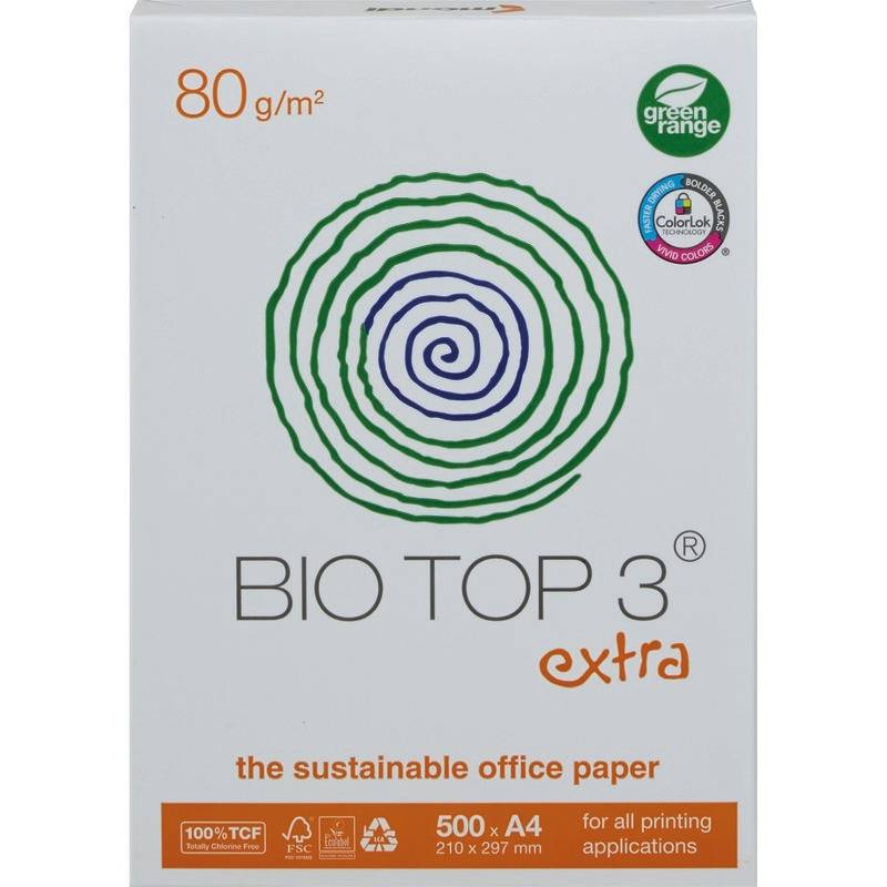 Kopierpapier BIO TOP 3®, DIN A4, 80g/m², Pack: 500 Blatt