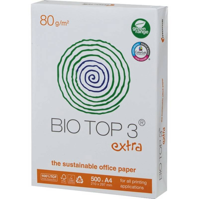 Kopierpapier BIO TOP 3®, DIN A4, 80g/m², Pack: 500 Blatt