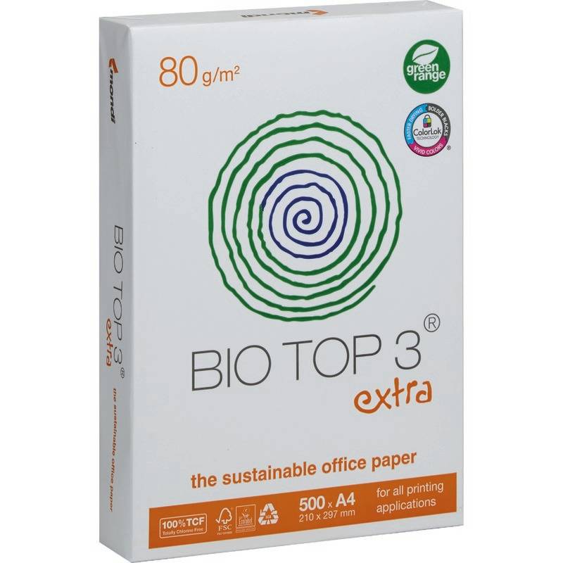 Kopierpapier BIO TOP 3®, DIN A4, 80g/m², Pack: 500 Blatt