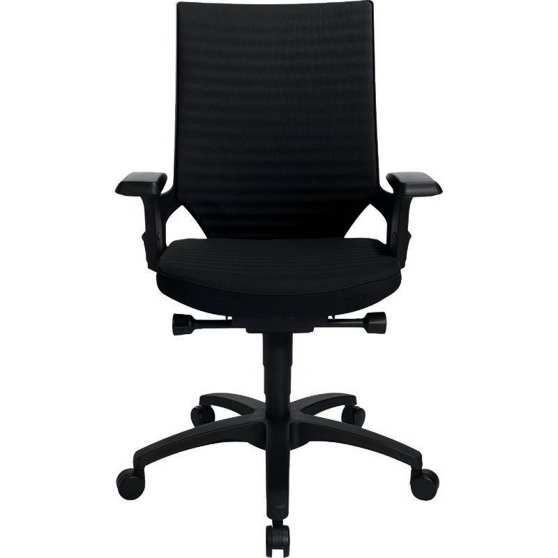 Topstar Bürodrehstühle Autosyncron 2, mit schwarzem Kunststoff, Fußkreuz schwarz, schwarz