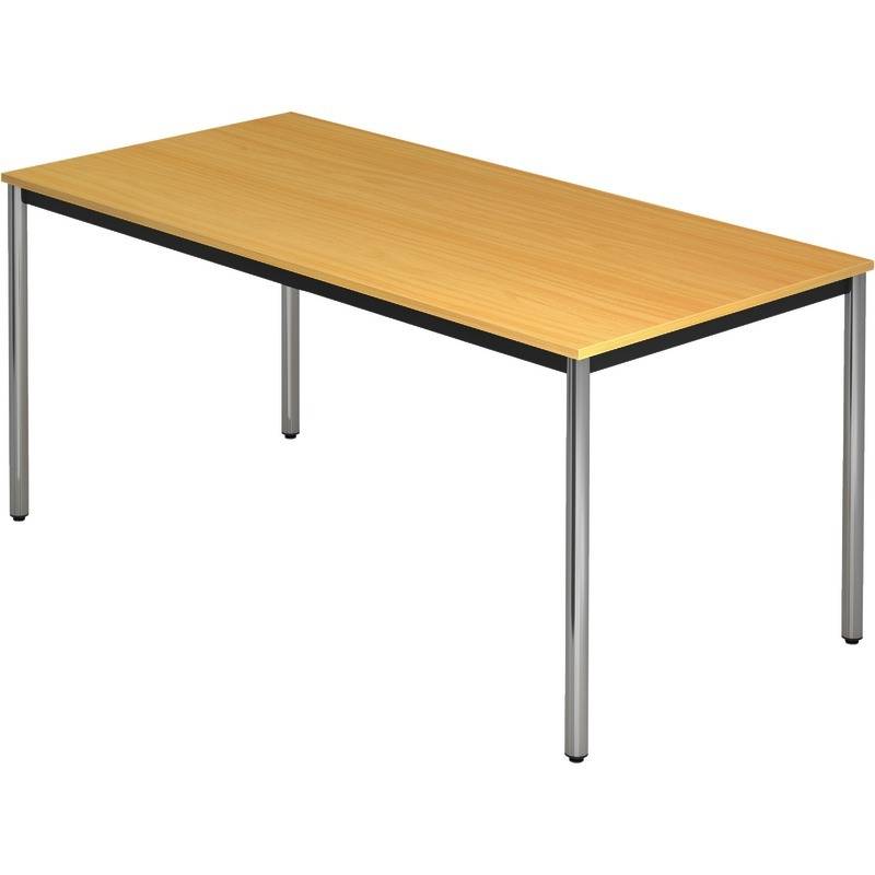 HAMMERBACHER Besprechungstische, rechteckig, 1.600 x 800 mm, Gestell verchromt, Buche Dekor