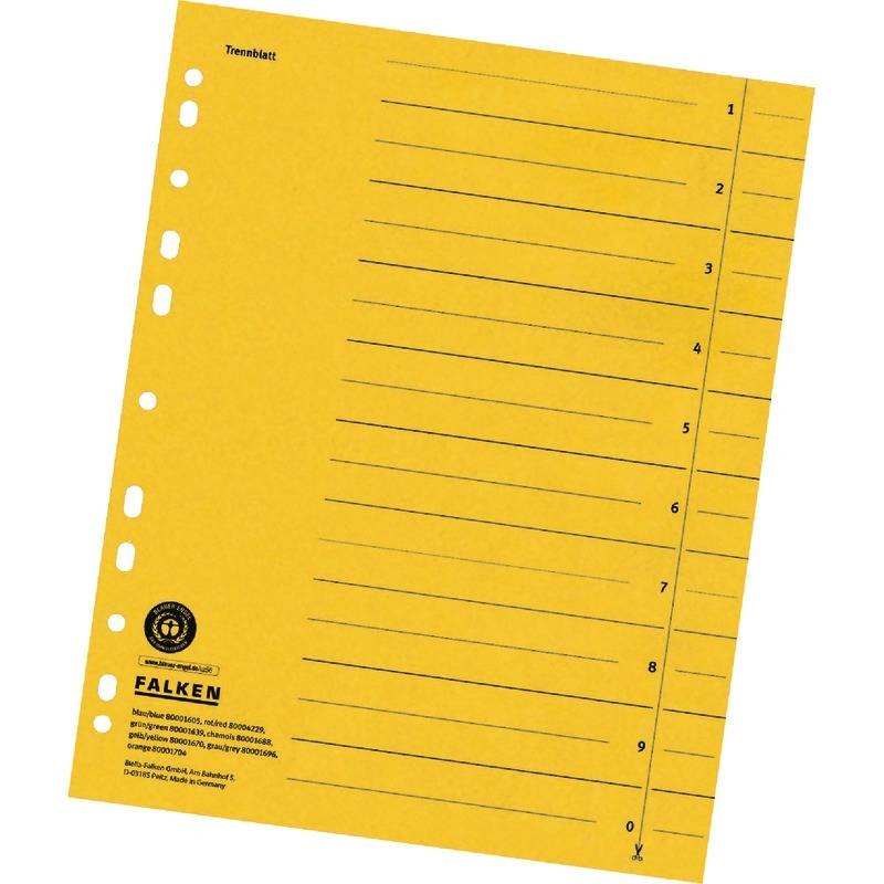 FALKEN Trennblätter, gelb