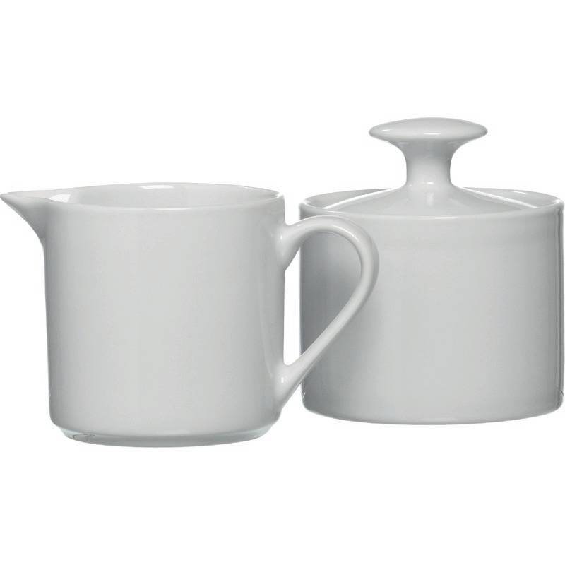 Kaffee-Serie Bianco, 2er Set Zuckerdose und Milchgießer