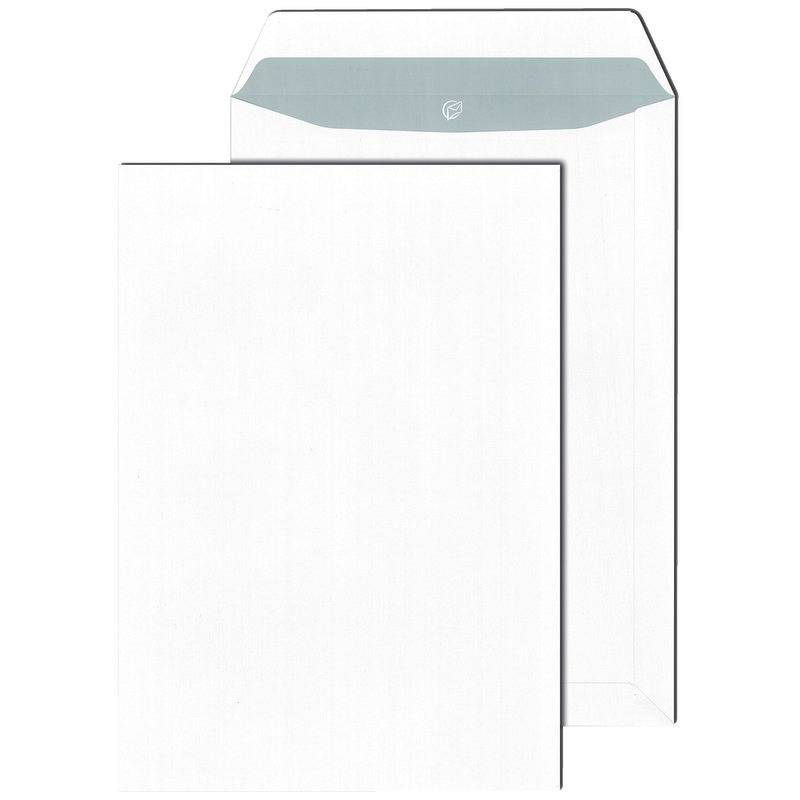 Versandtaschen DIN C4, 229 x 324 mm, selbstklebend, weiß, 90 g/m², grauer Innend