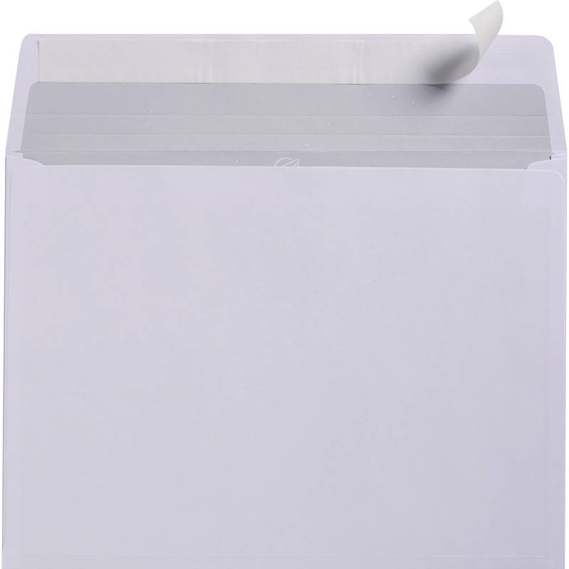 Faltentasche DIN C4, 20 mm Falte, haftklebend, weiß, mit Fenster, Pack: 250 Stüc