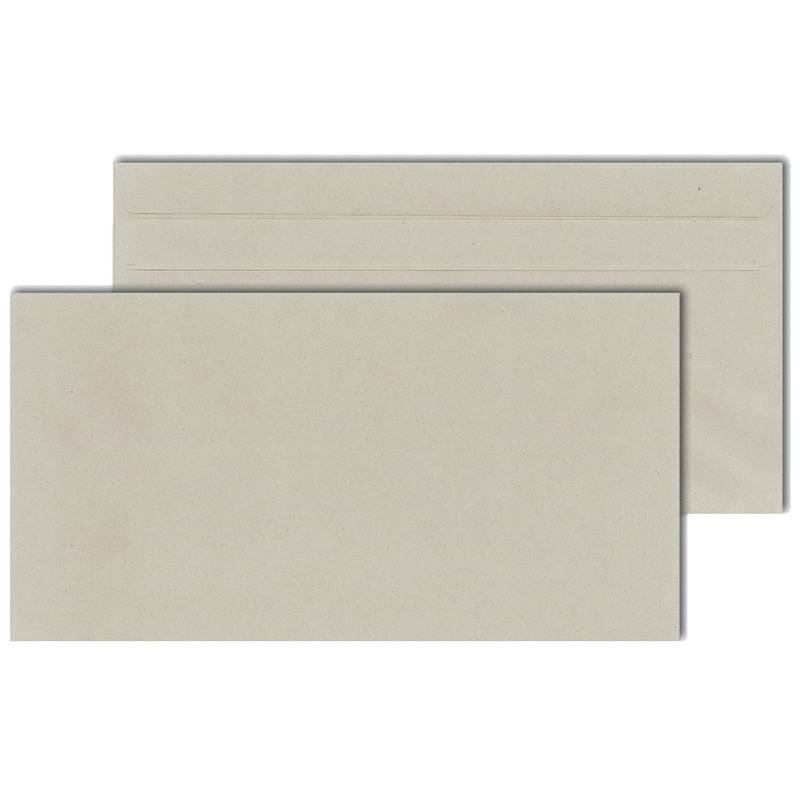 Briefumschlag Kompakt, 125 x 235 mm, Recycling, selbstklebend, grau, 75 g/m², Pa