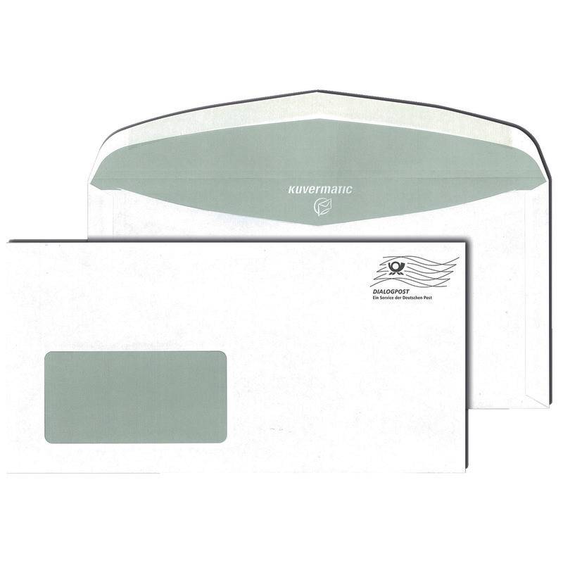 Briefumschlag Kuvermatic C6/5, 114 x 229 mm, nassklebend, weiß, mit Fenster 45 x