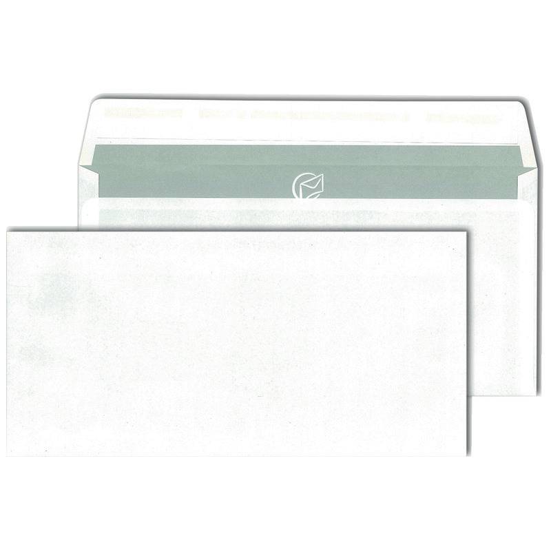 Briefumschlag DIN lang, 110 x 220 mm, haftklebend, weiß, 100 g/m², grauer Innend
