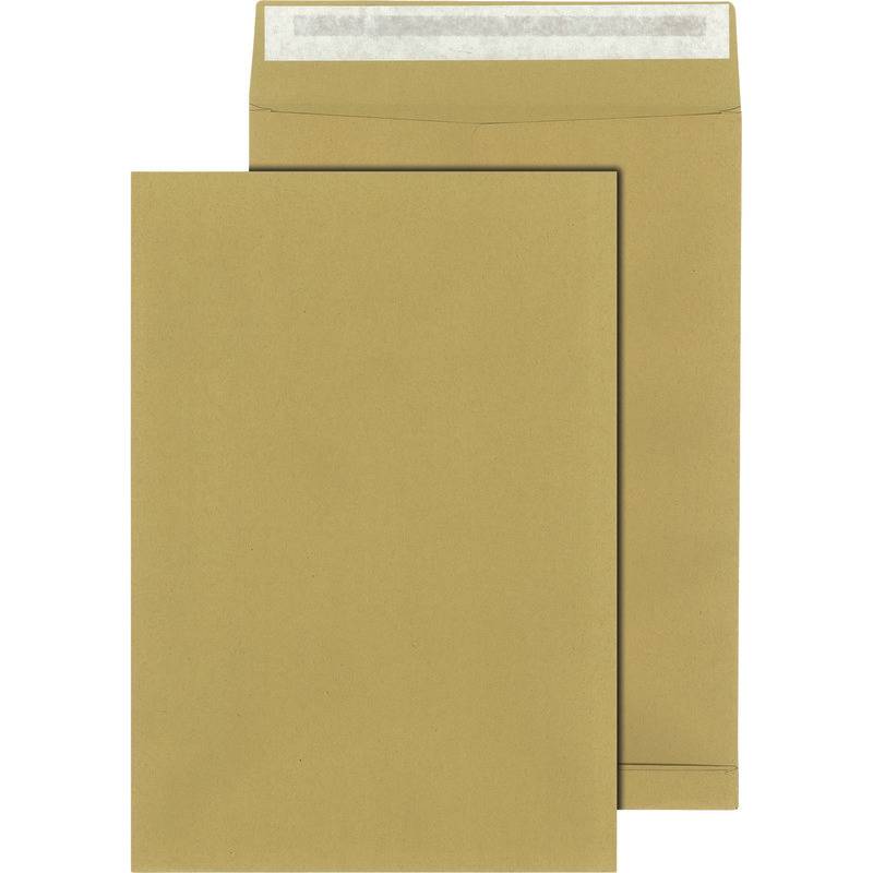 Faltentaschen - B4 ohne Fenster 40 mm-Falte Klotzboden haftklebend braun 150 g/q