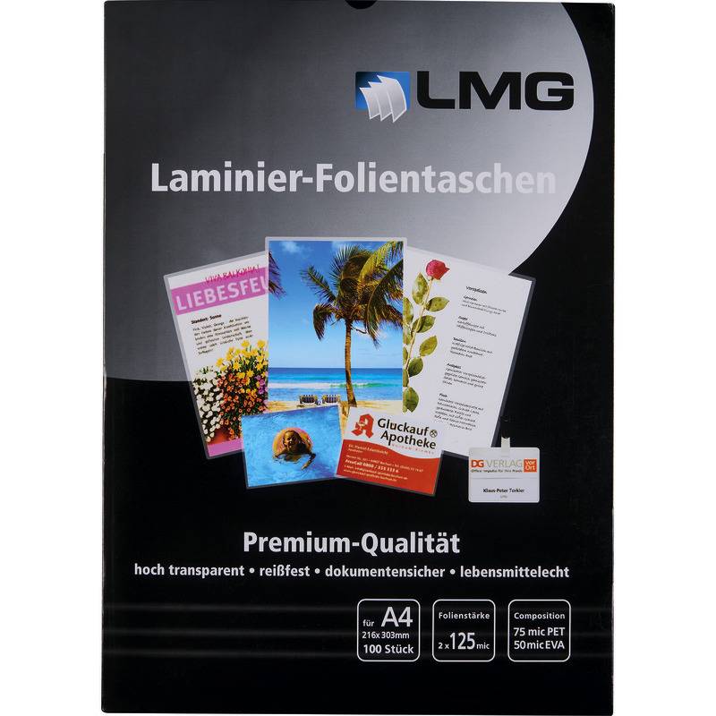LMG Premium Laminier-Folientaschen, B x L: 216 x 303 mm, DIN A4, Packung: 100 St