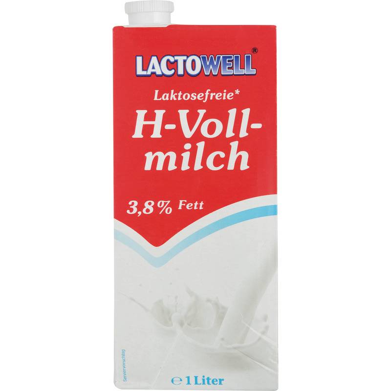 Lactowell H-Vollmilch laktosefrei, 3,8 %, 1 Liter