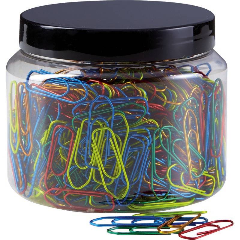 Büroklammern 26 mm neon-metallic sortiert, Packung: 500 Stück