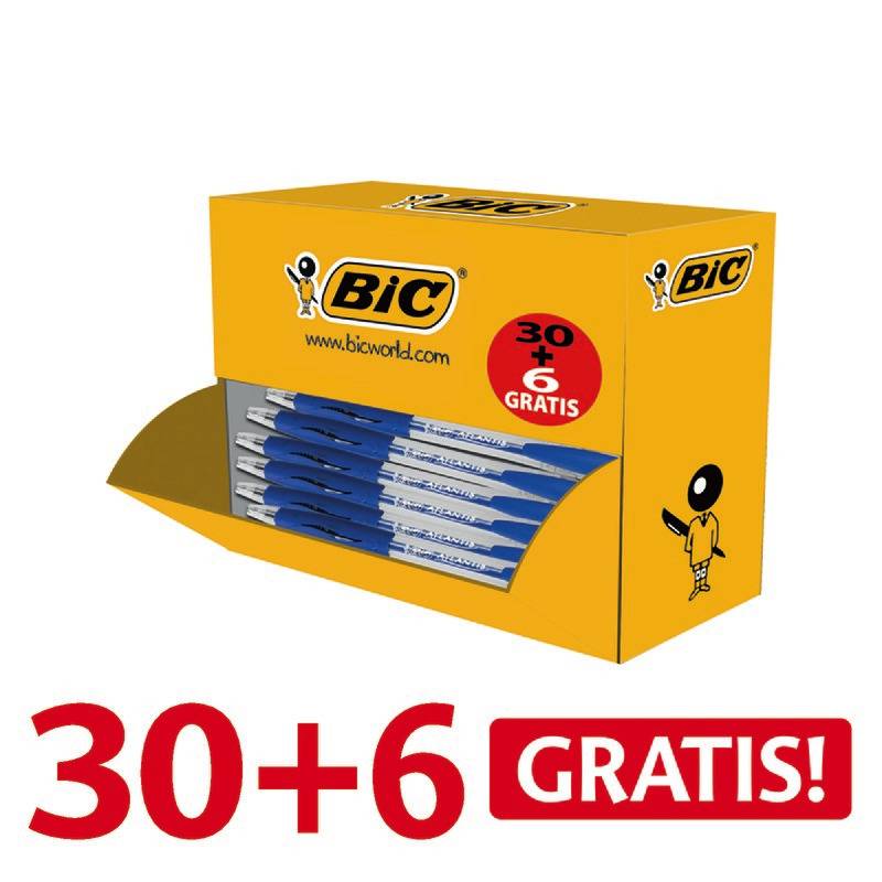 30 + 6 GRATIS! 36 BIC Druckkugelschreiber Atlantis Classic, blau