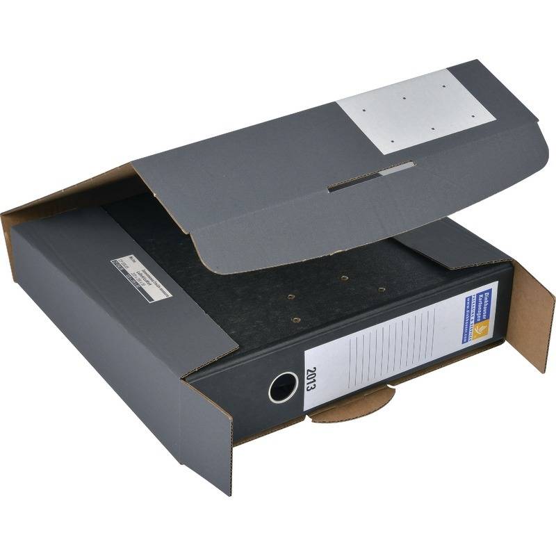 ColomPac Ordner-Versandbox, Rückenbreite 80 mm, grau