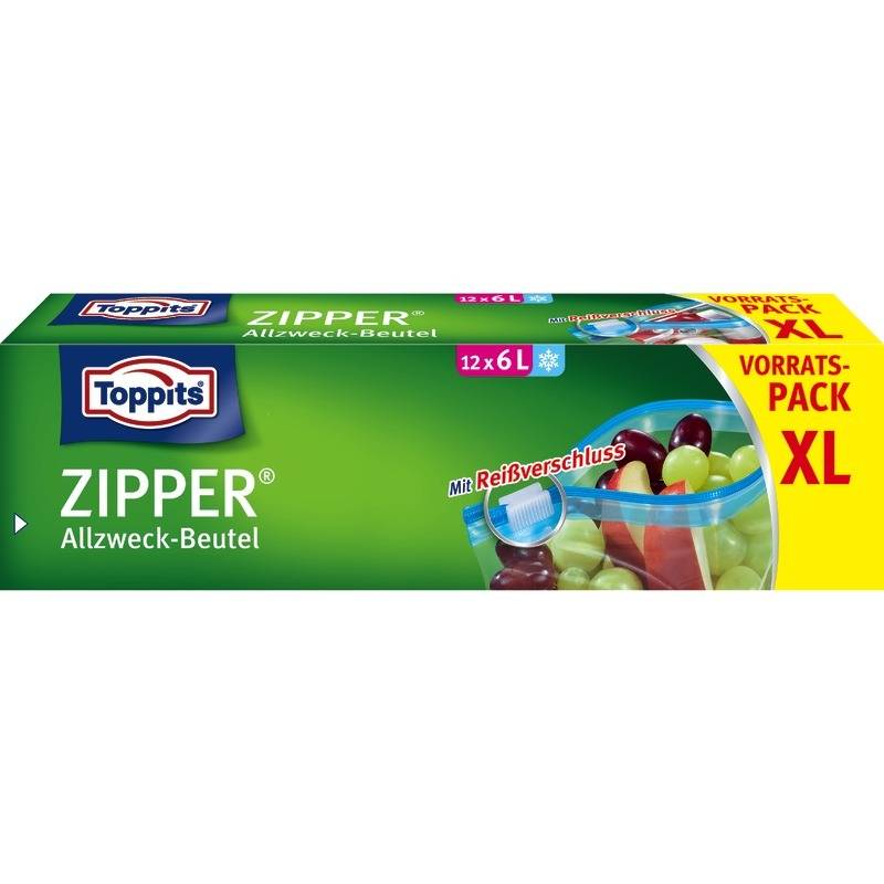 Toppits Zipper® XL Allzweck-Beutel 6l Vorratspack