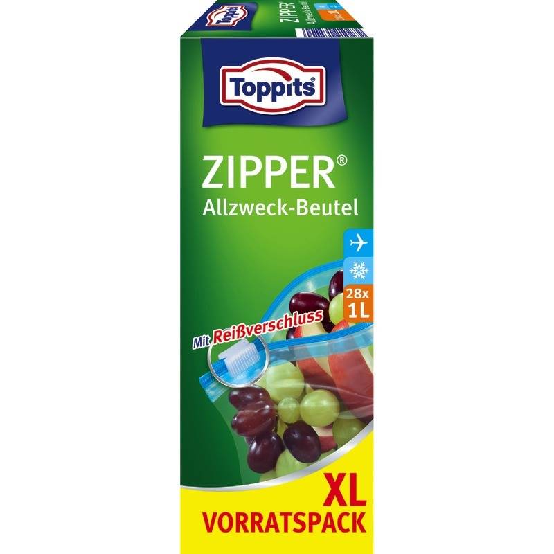 Toppits Zipper® XL Allzweck-Beutel 1l Vorratspack