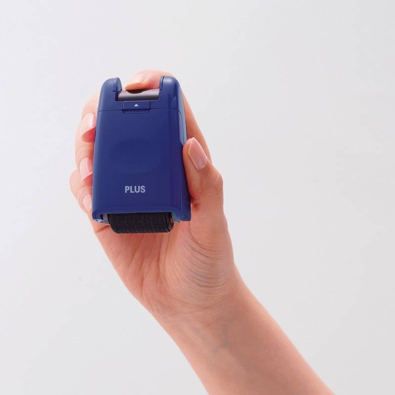 PLUS-Japan Camouflage Datenschutzstempel IS-500CM, selbstfärbend, blau