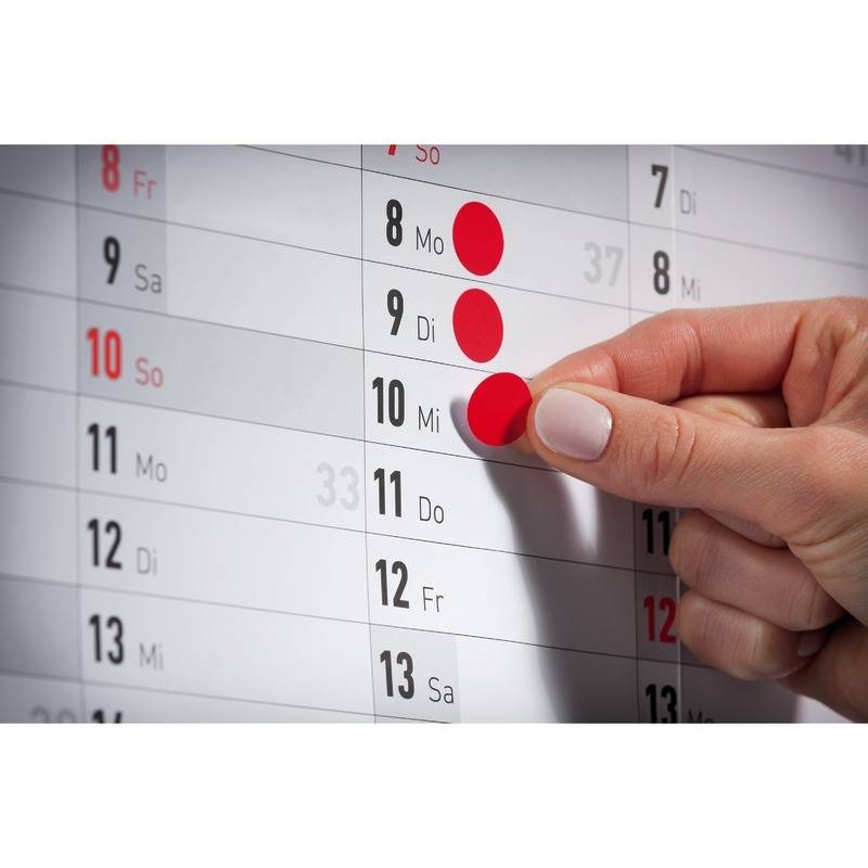 Avery Zweckform 3172 Markierungspunkte, Ø 18 mm, 4 Bogen/96 Etiketten, leuchtrot