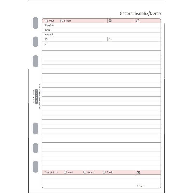 Chronoplan Gesprächsnotiz 50312, 40 Blatt, weiß