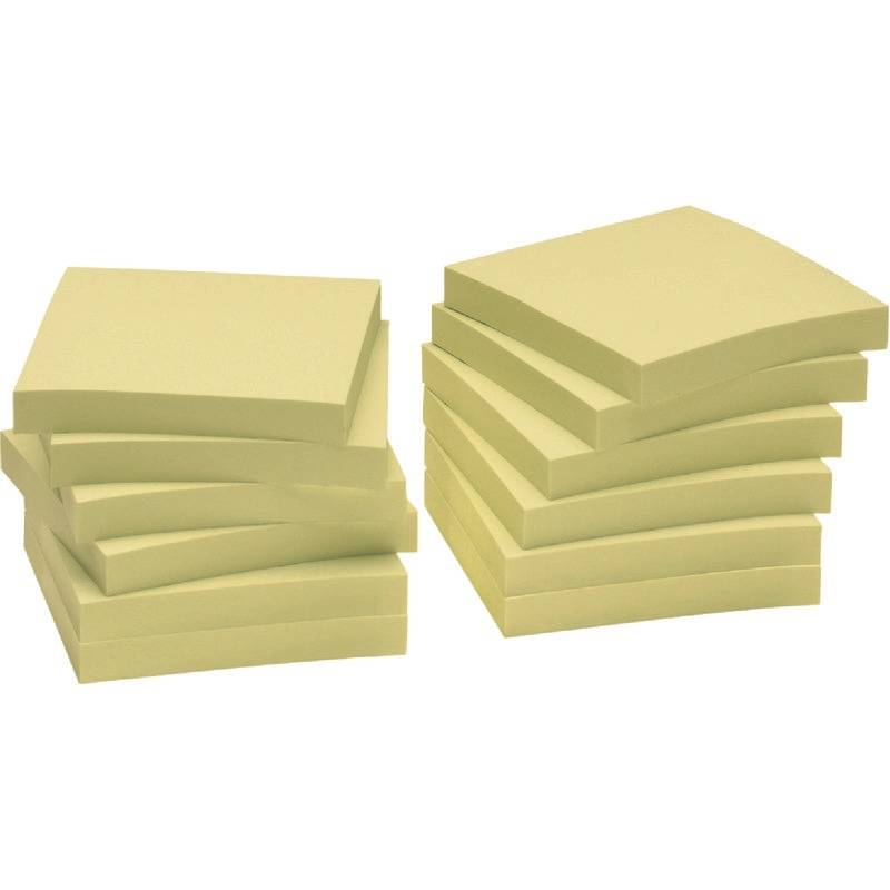 INFO NOTES Recycling Nature Z-Notes gelb, 75 x 75 mm, 12 Blöcke à 100 Blatt, gelb