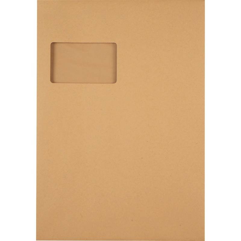 Versandtasche DIN C4, 20 mm Seitenfalte und Klotzboden, haftklebend, Fenster, br
