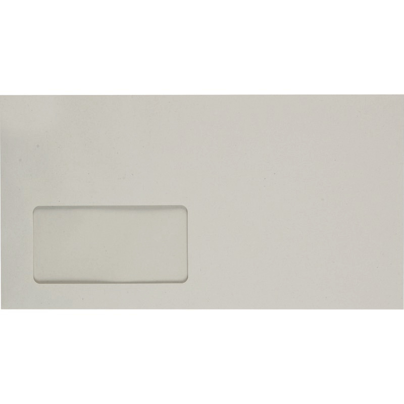 Briefumschlag Kompakt Recycling, selbstklebend, Fenster, grau, 80 g/m², 1000 Stü